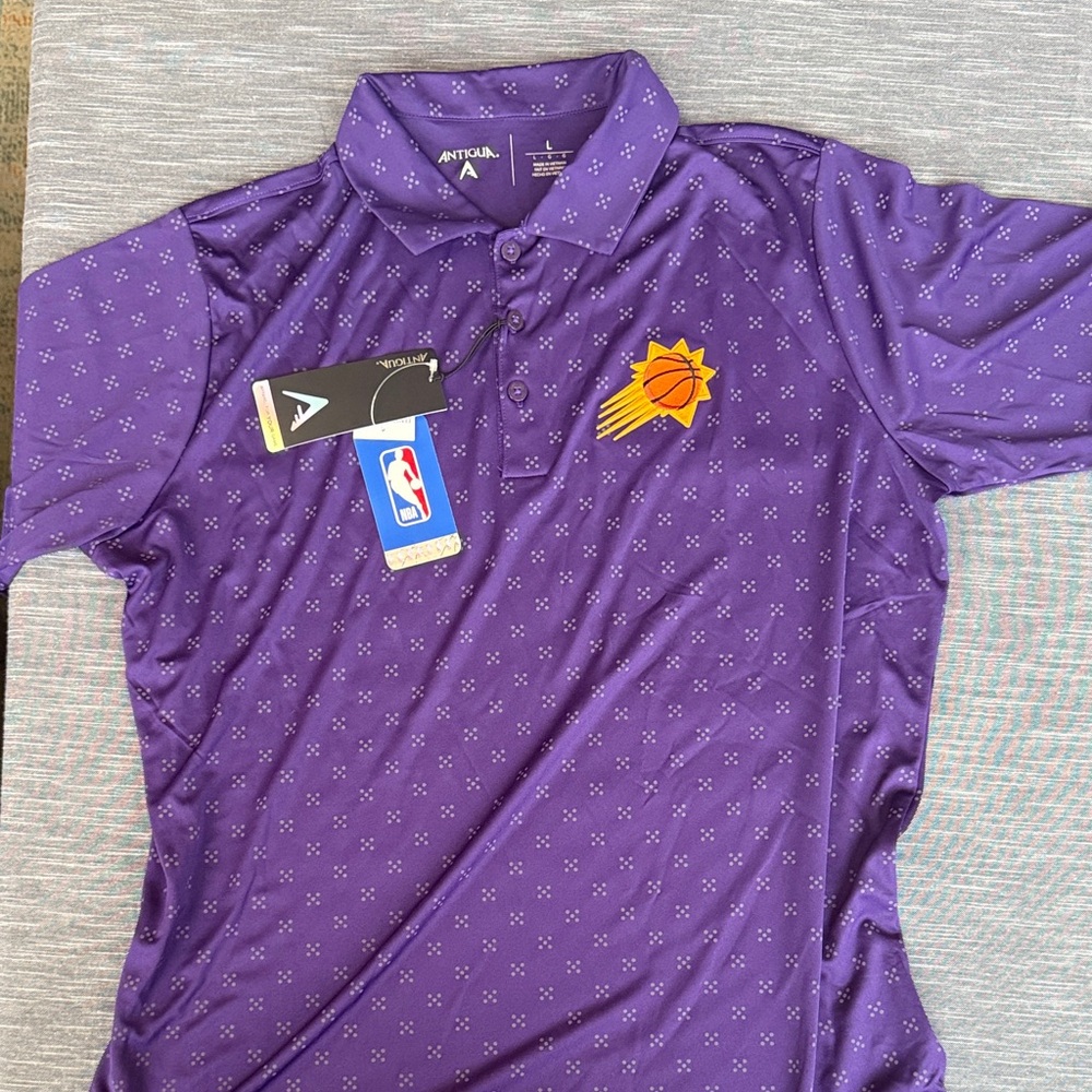 Antigua Purple Phoenix Suns Polo Shirt Size Large